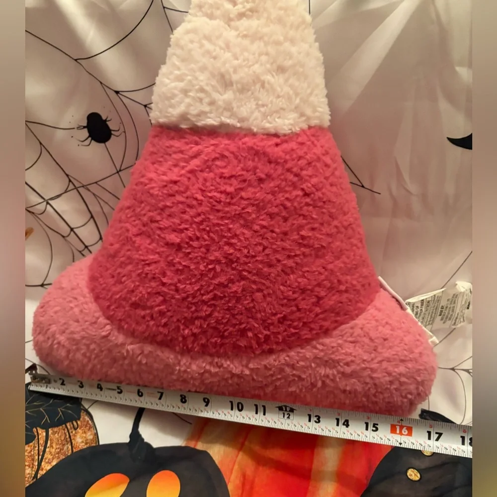Isaac Mizrahi Pink and White Plush candy corn Pillow